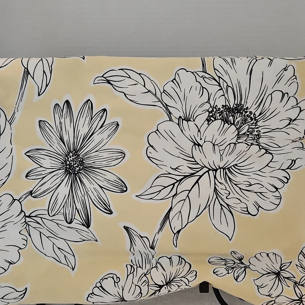 Charter Club Damask Floral Botanical Yellow White Contemporary Twin Duvet Cover